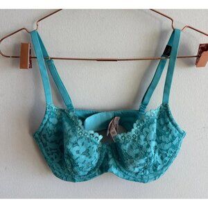 Victoria’s Secret "Body by Victoria" Multi-Lace Unlined Demi Bra Blue Sz 34D